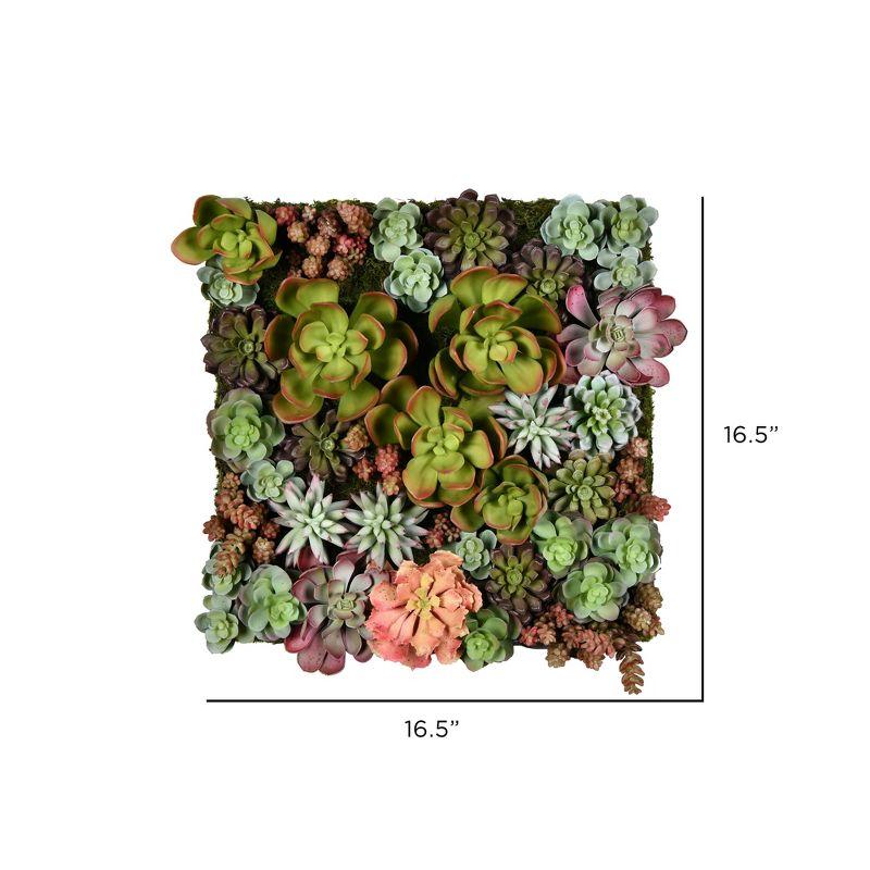 Vibrant 17" Multicolor Plastic Succulent Wall Arrangement