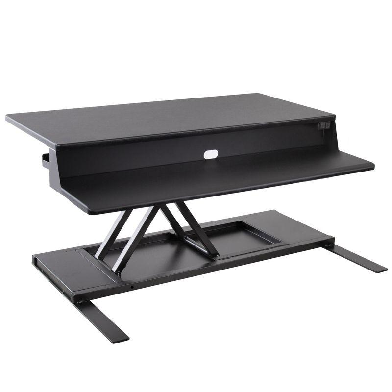 FlexPro Premier Electric Standing Desk Converter – 36" Sit to Stand Workstation – Black – Stand Steady