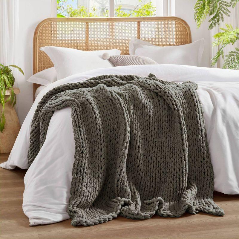 50"x60" Chunky Double Knit Handmade Throw Blanket - Madison Park