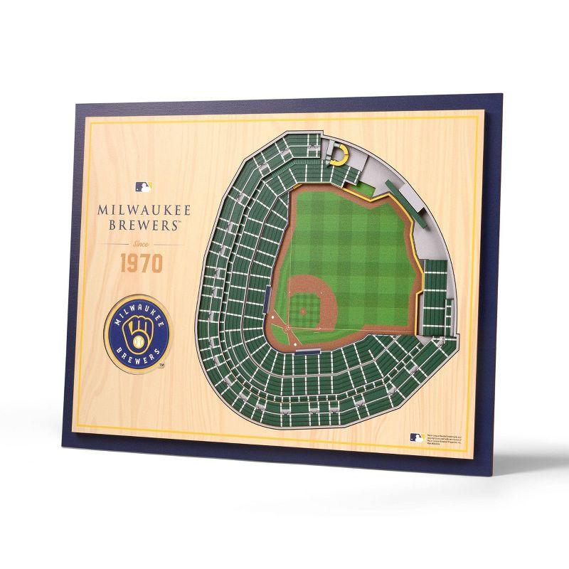 MLB Milwaukee Brewers 5-Layer Stadiumviews 3D Wall Art