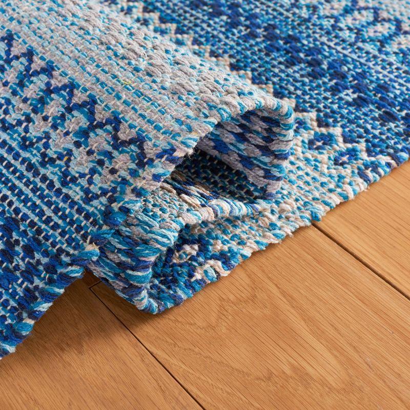 Gray and Blue Handwoven Cotton Area Rug