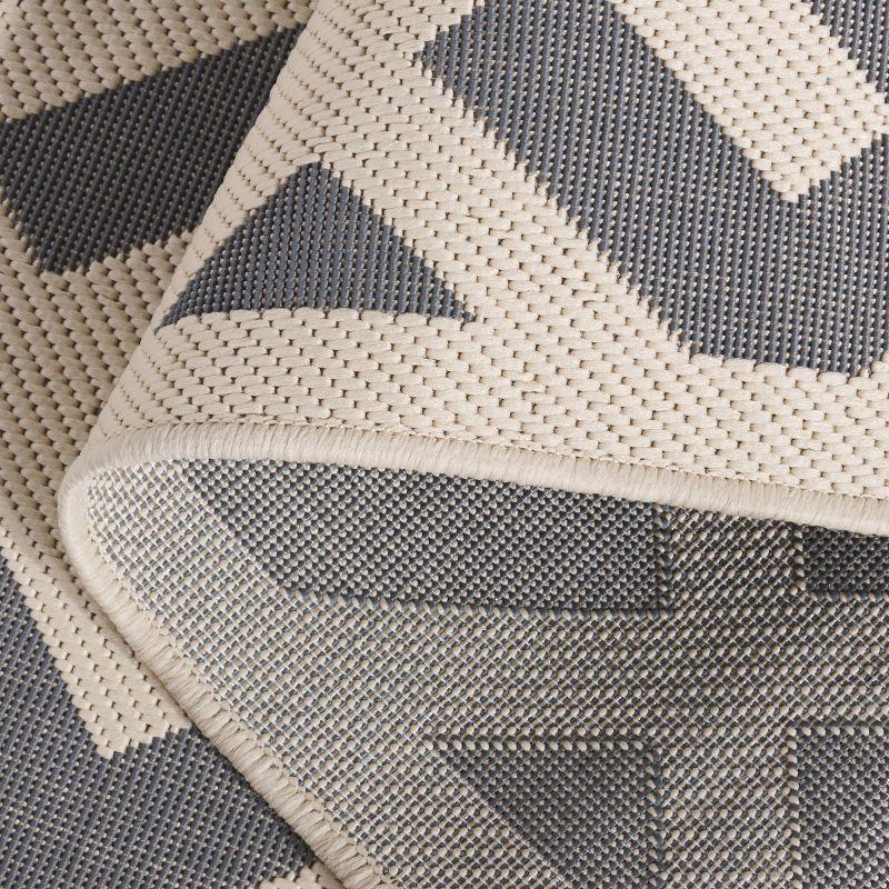 Courtyard CY6915 Power Loomed Indoor and Outdoor Area Rug - Grey/Bone - 6'7"x6'7" - Safavieh