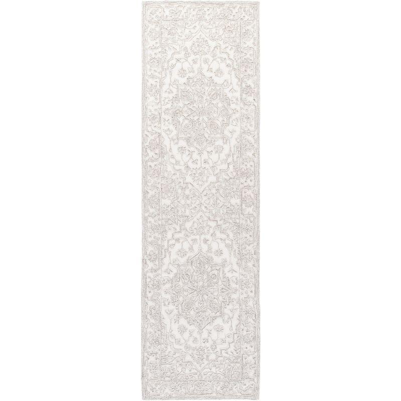 Elegant Ivory Hand-Tufted Wool Area Rug - 27"x7"