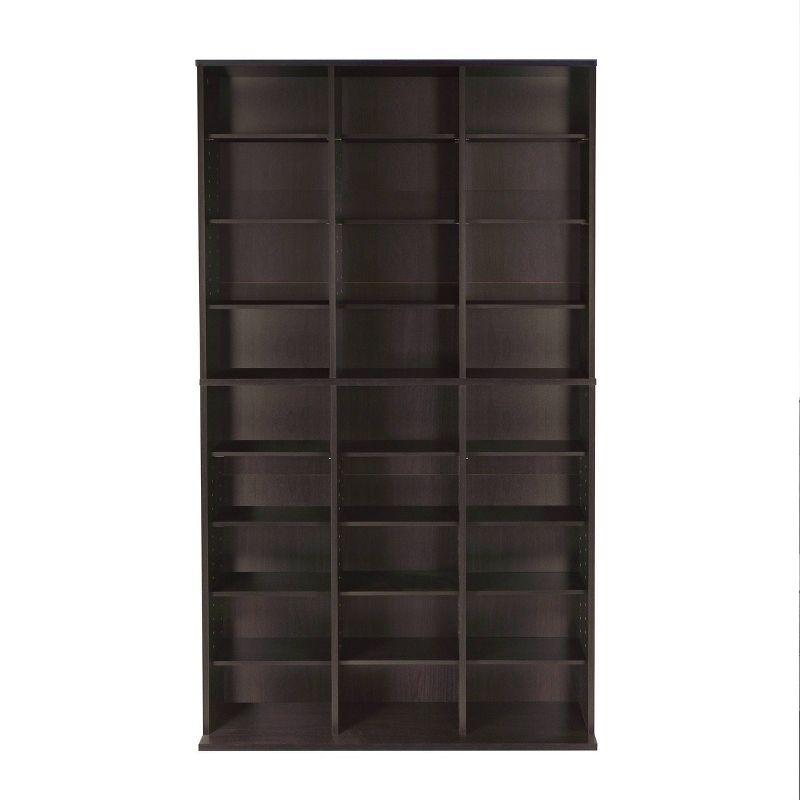 Multimedia Adjustable Storage Rack Espresso - Atlantic: Holds 756 CDs, 360 DVDs, Wall Unit