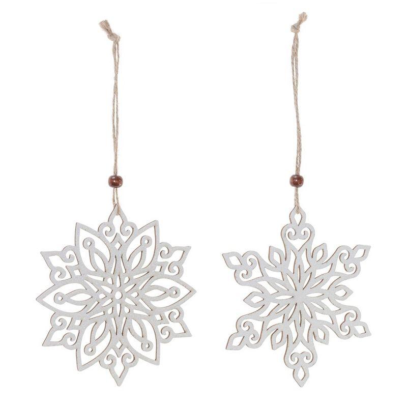 Melrose Wood Snowflake Ornament (Set of 12)