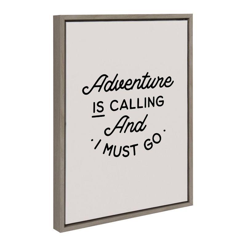 Kate & Laurel All Things Decor 18"x24" Sylvie Adventure is Calling Framed Canvas by the Creative Bunch Studio Gray