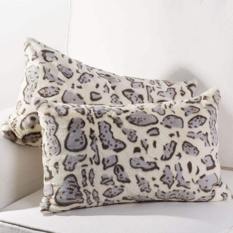 Animal Print Faux Fur Throw Pillow