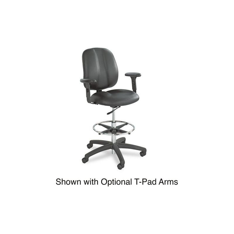 ErgoFlex 360 Black Vinyl Drafting Swivel Chair with Footrest