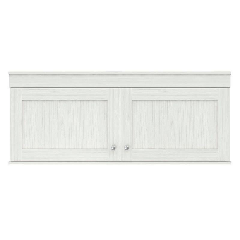 2 Doors Wall Mounted Buffet Cabinet White - Inval: Transitional Style, Adjustable Shelves, Melamine Finish