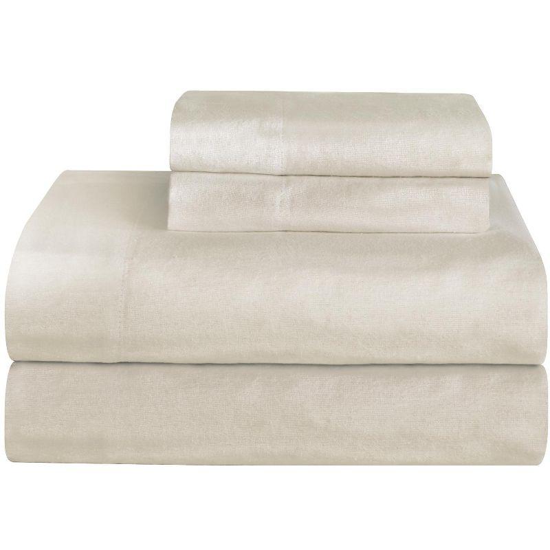 Pointehaven Ultra Soft 100% Cotton Solid Flannel Sheet Set