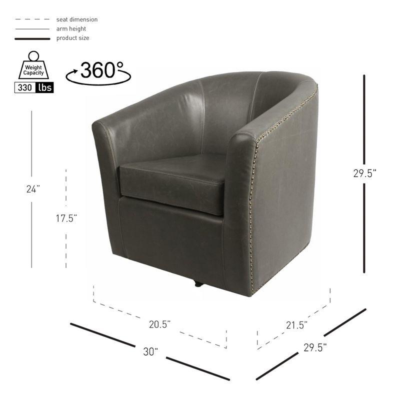 New Pacific Direct Ernest Bonded Leather Swivel Chair