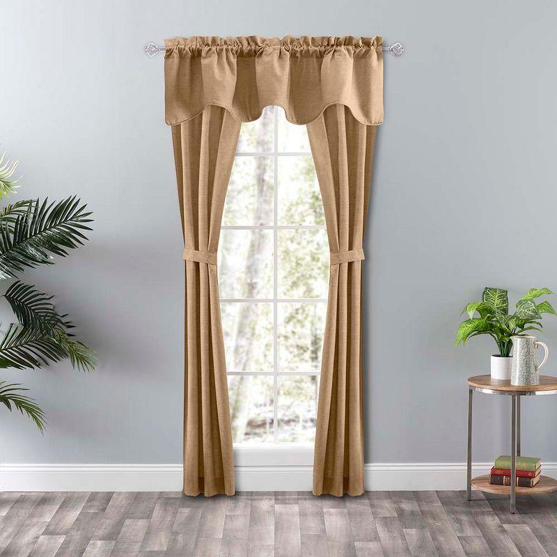 Tan Light-Filtering Cotton Polyester Rod Pocket Curtains