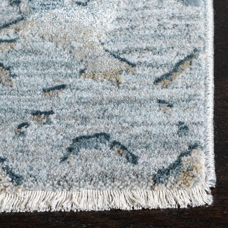 Light Blue Hand-Knotted Synthetic 4' x 6' Area Rug