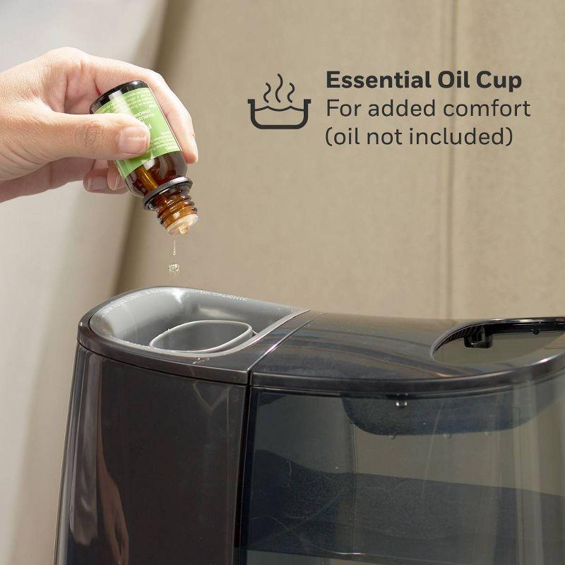 Honeywell HWM845 Warm Mist Humidifier with Essential Oil Cup Filter Free Black: Quiet Operation, 24-Hour Run Time, ETL Listed