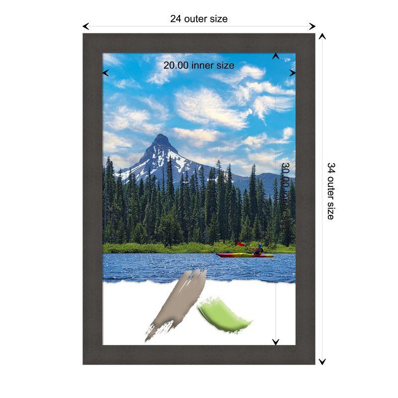 Amanti Art Blaine Light Pewter Narrow Picture Frame Opening Size 20x30 in.