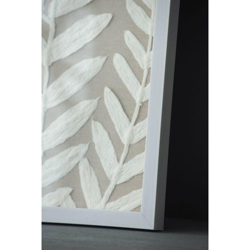 Set of 2 Estella Paper Shadow Box Wall Decors White - A&B Home: Transitional Style, Botanical Art, MDF Frame