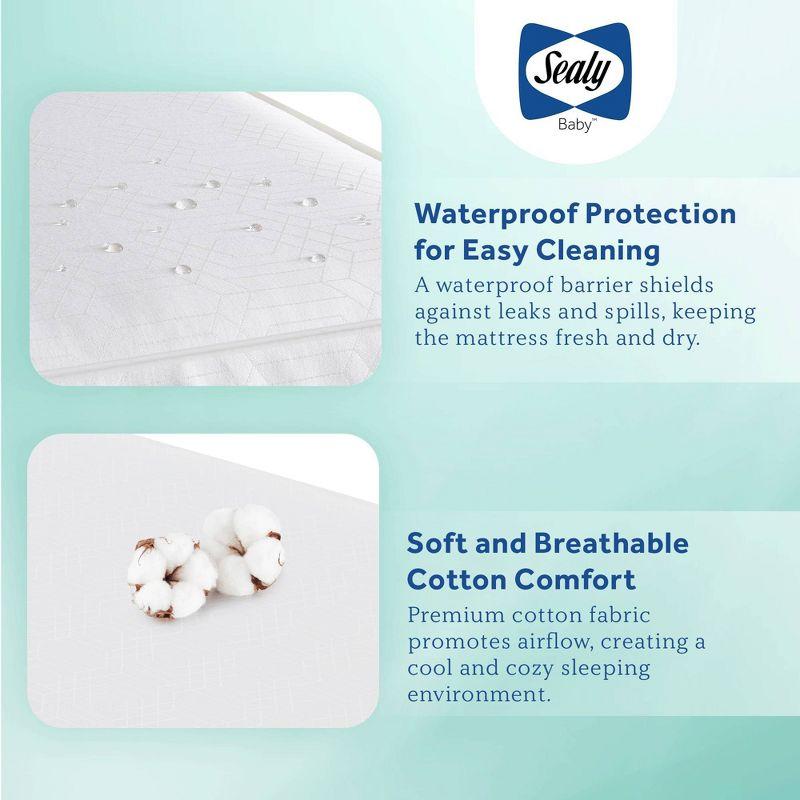 Sealy Posturepedic Grace Breathable Hypoallergenic 2-Stage Waterproof Baby Crib Mattress & Toddler Bed Mattress, GREENGUARD Gold Certified, 52" x 28"
