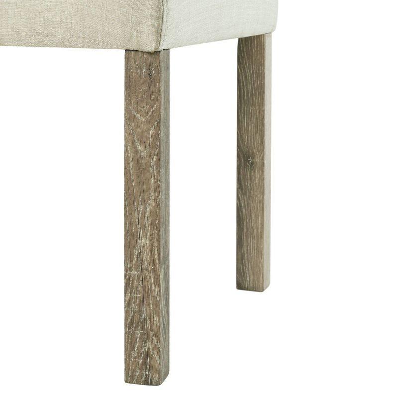 Turner Upholstered Side Chair Set Natural: Linen Fabric, Foam Cushion, Armless - Picket House Furnishings