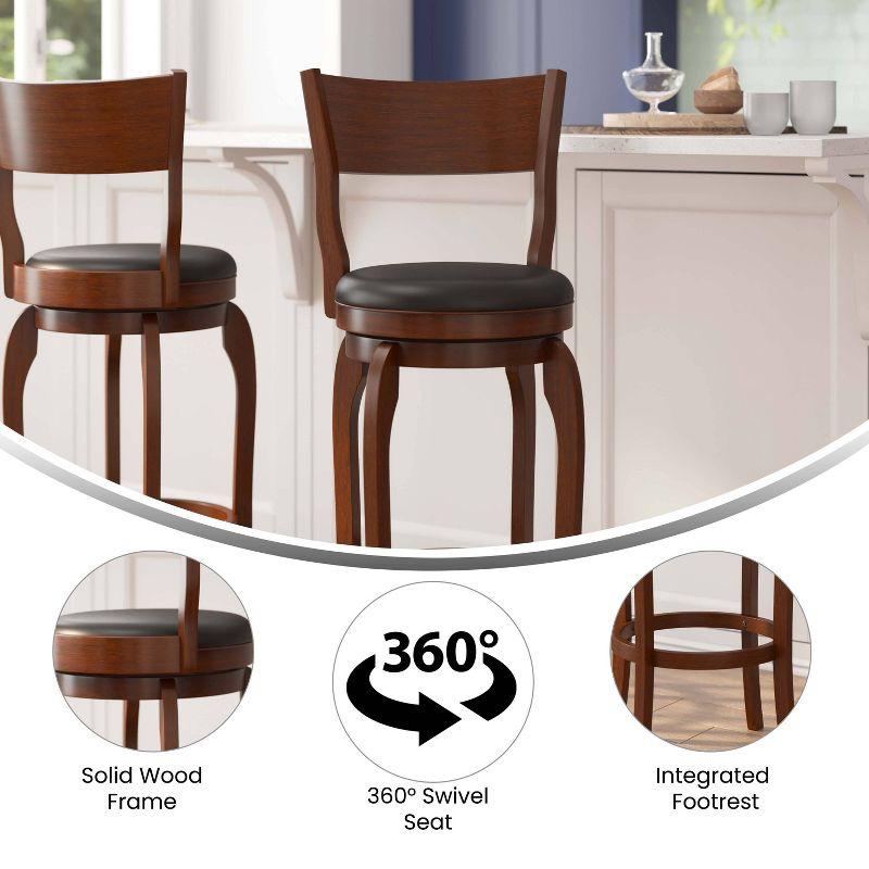 Taylor & Logan Enola Classic Wooden Dining Stool With Bowed Frame And Upholstered Seat