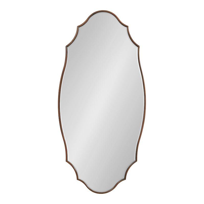 Kate and Laurel Leanna Scalloped Oval Wall Mirror, 20x42, Bronze