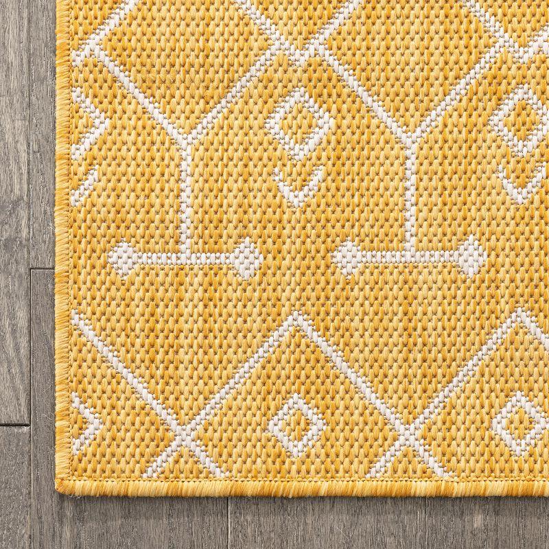 Well Woven Nors Indoor / Outdoor Flat Weave Pile Nordic Lattice Area Rug