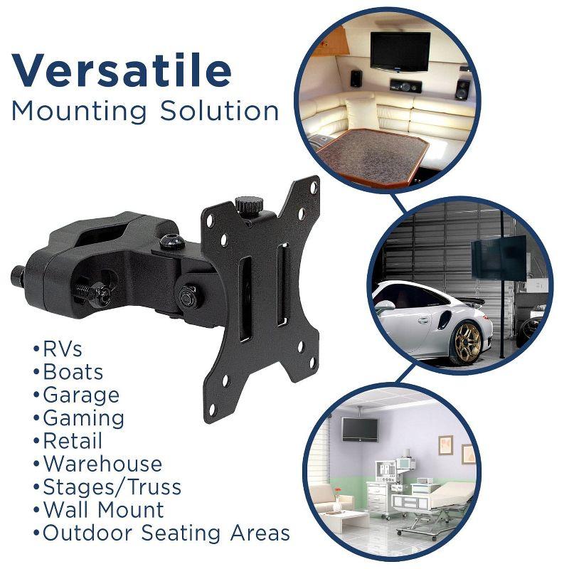 Mount-It! Universal VESA Pole Mount | Full Motion TV Pole Mount Bracket | VESA 75 100 | Fits TVs or Monitors Up to 32 Inches