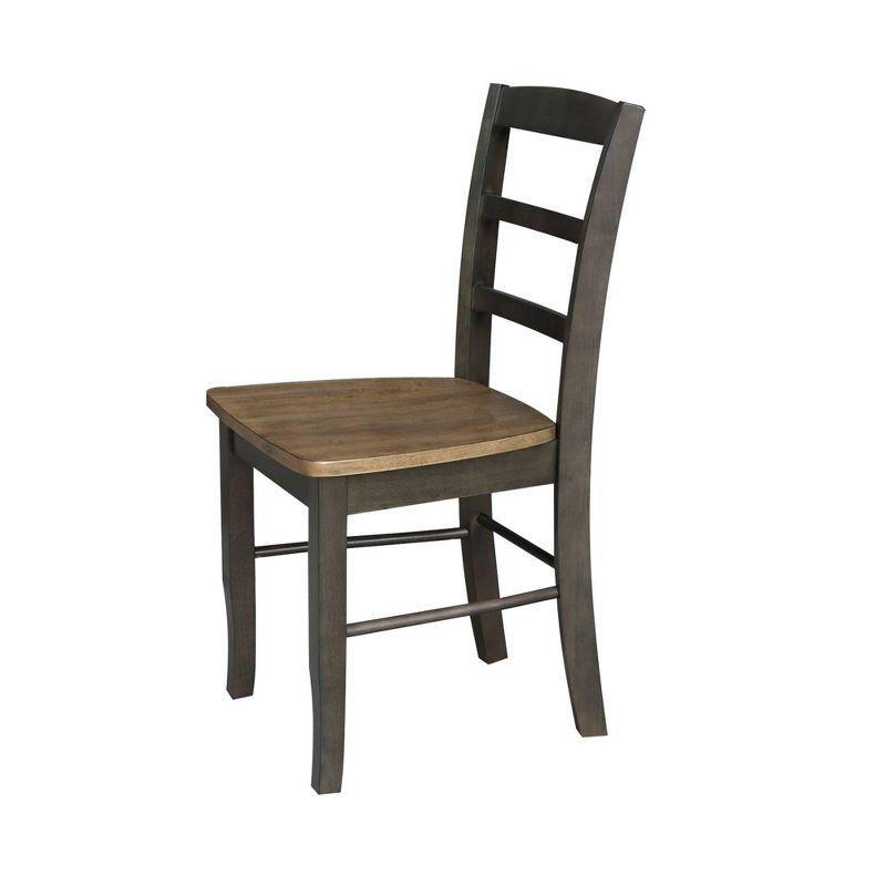 Set of 2 Madrid Ladderback Chairs Hickory/Washed Coal - International Concepts: Solid Wood, Unupholstered