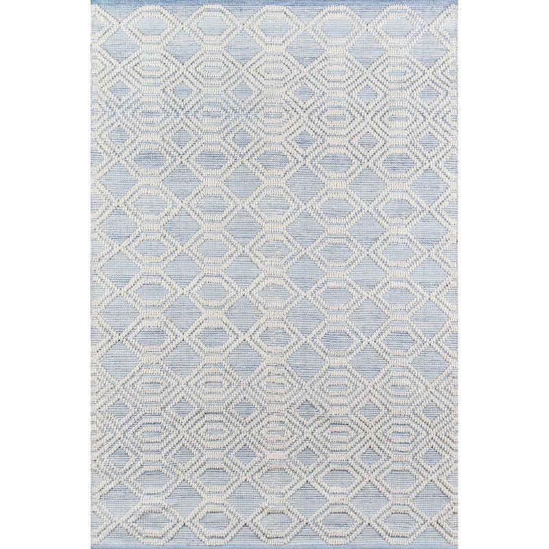 5'x8' Hermosa Cara Area Rug Light Blue - Momeni: Modern Geometric Design, Indoor/Outdoor, Medium Pile, Recycled PET