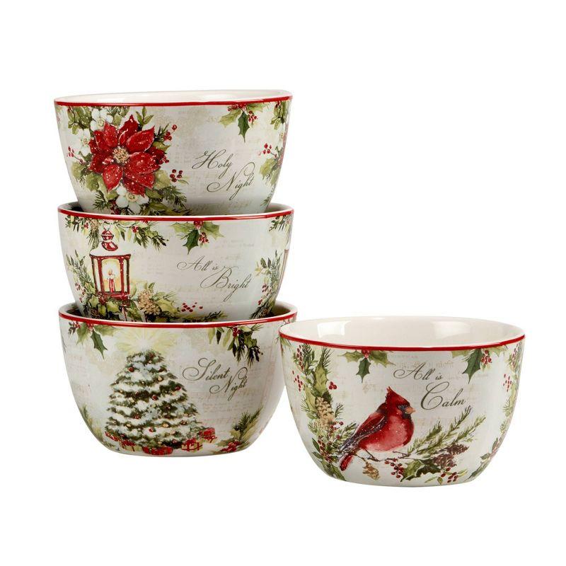 Silent Night 16-Piece Multicolor Ceramic Holiday Dinnerware Set