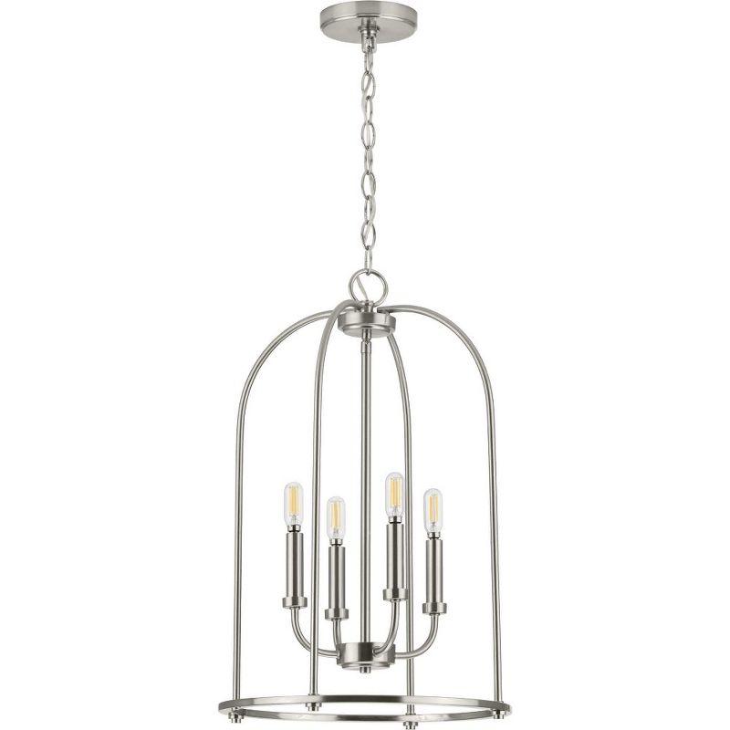 Leyden Brushed Nickel 4-Light Farmhouse Foyer Pendant