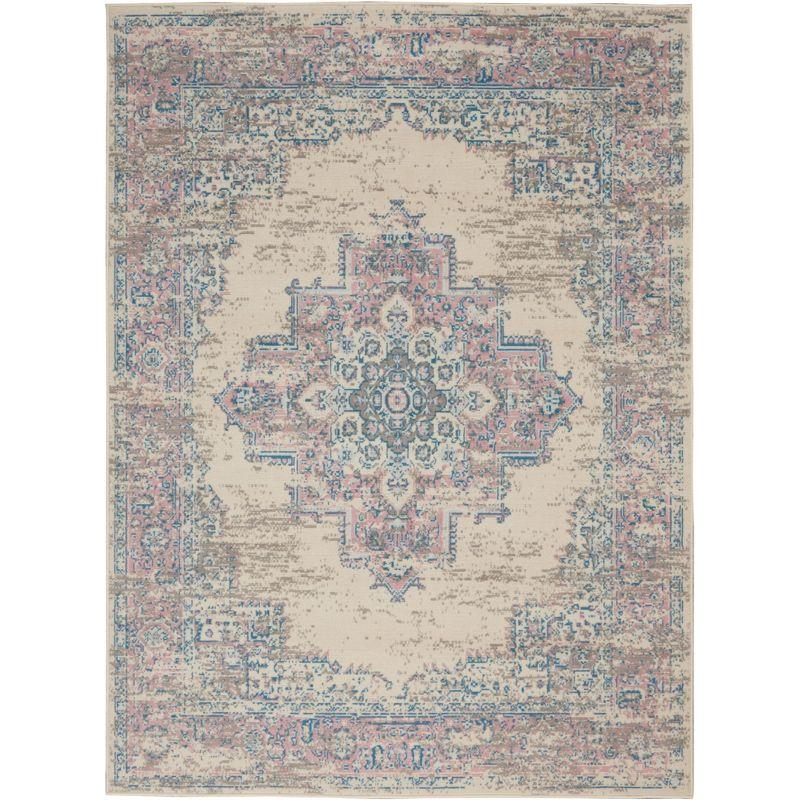 Nourison Grafix GRF14 Ivory/Pink Area Rug 3'9" x 5'9"
