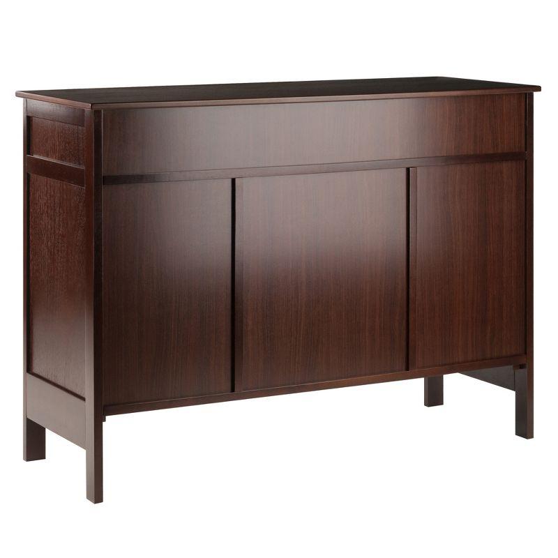 Winsome Gordon Buffet Cabinet/Sideboard Cappuccino: Transitional Style, Hardwood Frame, Sliding Doors, 2 Drawers