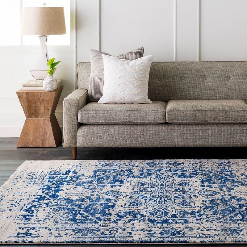 Prisha Rug - White and Blue / 3'11" x 5'7"