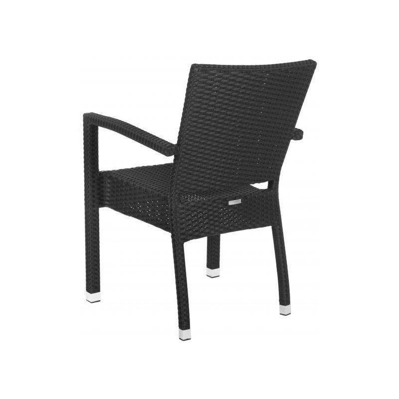 Kelda Stackable Arm Chair Indoor/Outdoor (Set Of 2) - PAT4004 - Black - Safavieh