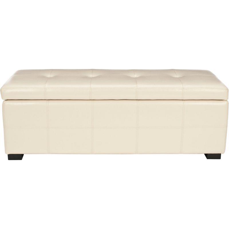 Maiden Tufted Storage Bench Large - Flat Cream - Safavieh
