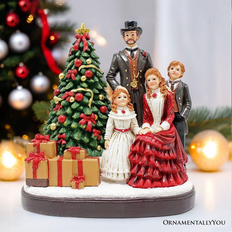 Elegant Victorian Christmas Family Figurine, 8" Vintage Holiday Tabletop Statue and Home Decoration| OrnamentallyYou