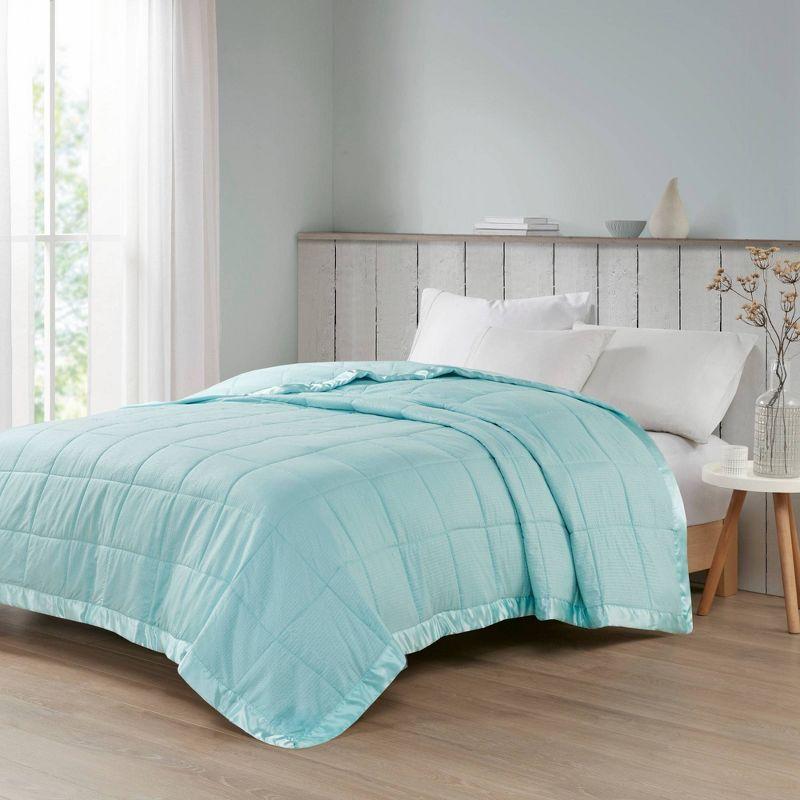 Madison Park Cambria Oversized Down Alternative Blanket with Satin Trim
