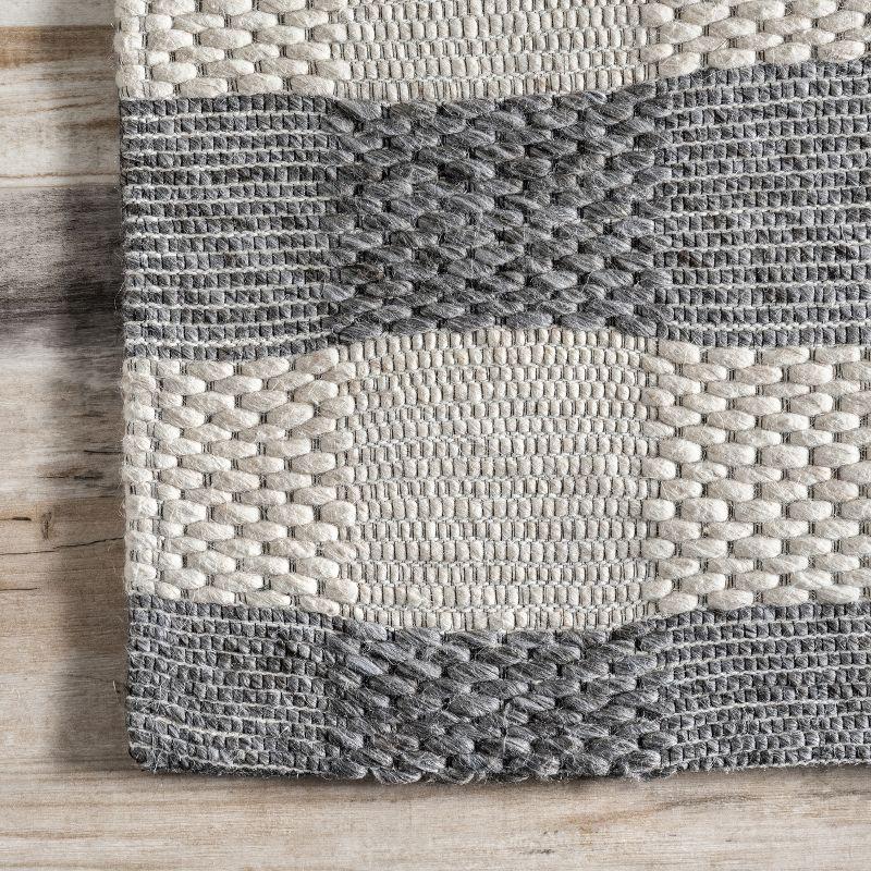Sophie Striped Wool Gray Area Rug