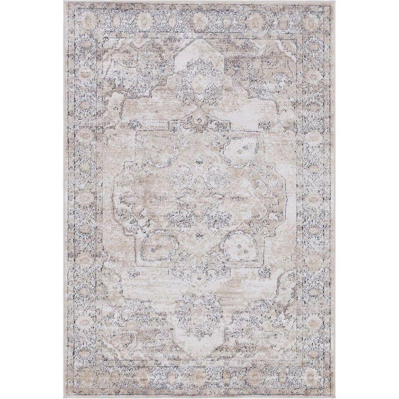 Unique Loom Portland Collection Area Rug - Canby (4' 1" x 6' 1" Rectangle Ivory/Beige)