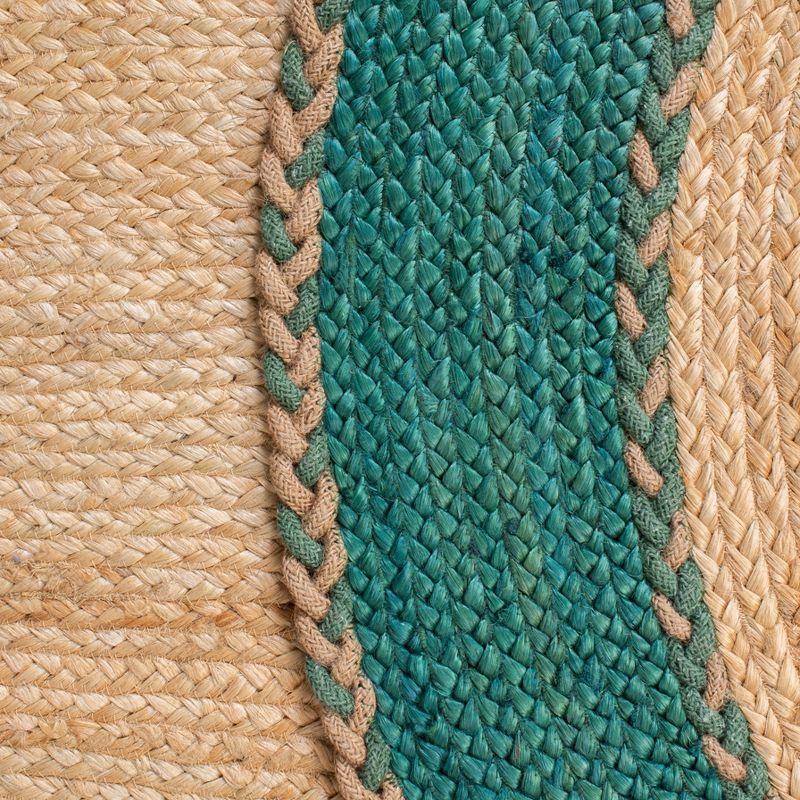 Natural Fiber NFB261 Hand Loomed Area Rug - Natural/Green - 7'x9' Oval - Safavieh.