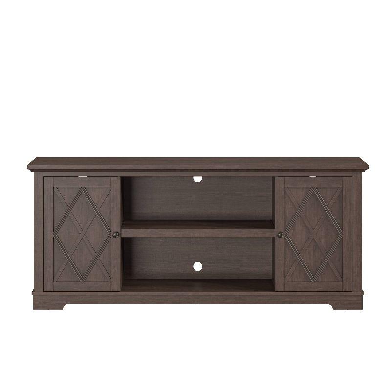 Brown Farmhouse Style TV Stand with Cabinets for 75" TVs