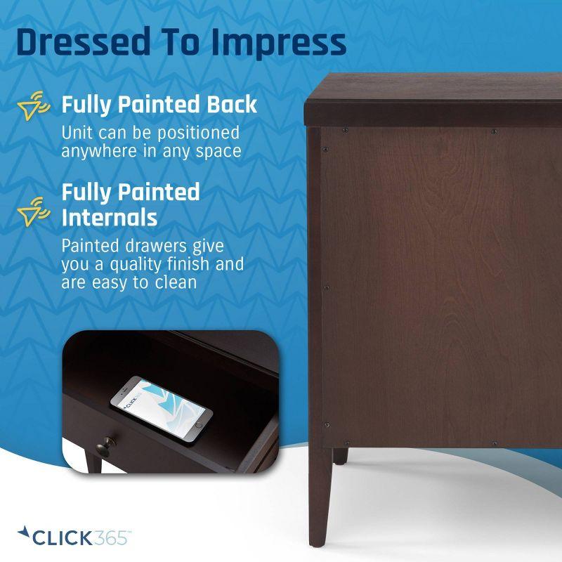 ClickDecor Finley Solid Wood Fully Assembled 3 Drawer Nightstand