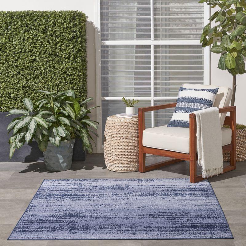 Nourison Essentials 5' x square Denim Modern Indoor/Outdoor Rug
