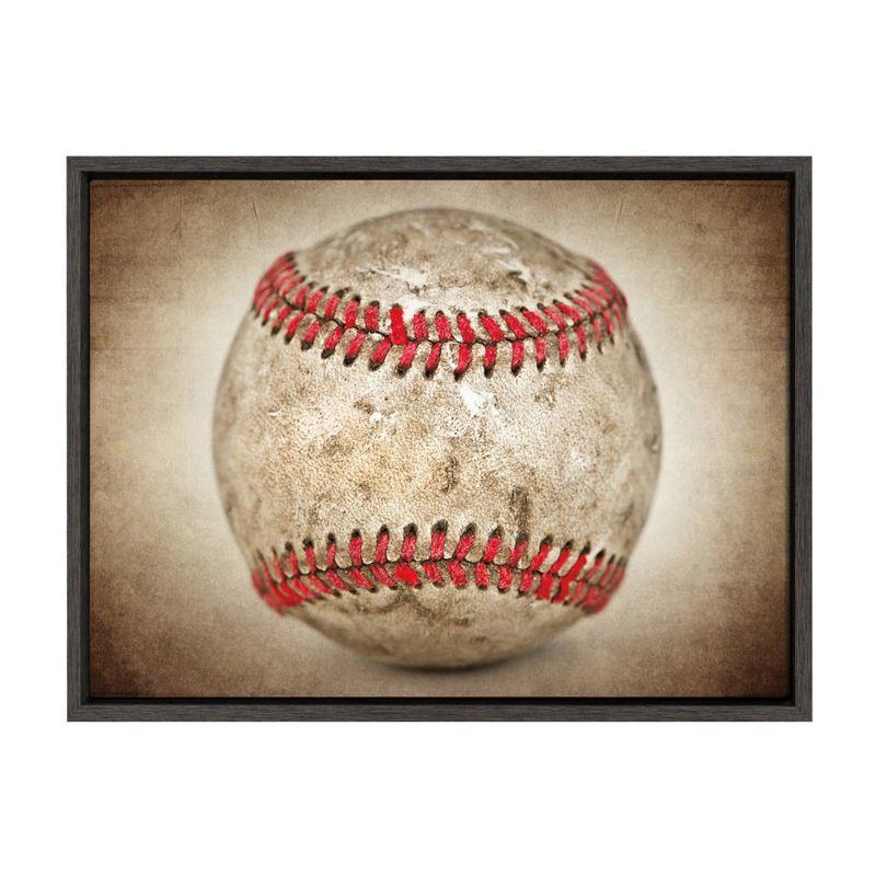 Vintage Baseball Hardball Framed Canvas Print for Kids Room