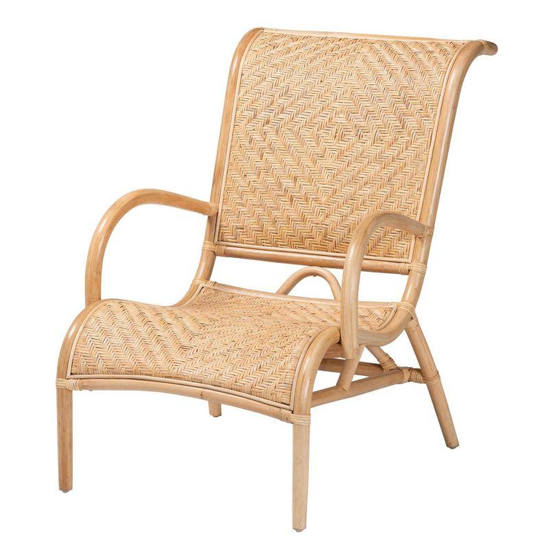 bali & pari Madura Rattan Lounge Chair: Handcrafted, Bohemian Design, No Assembly Required