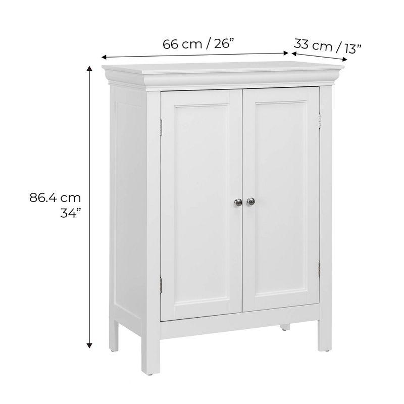 Teamson Home Stratford Freestanding Bathroom Cabinet with Two Doors White : Microfiber, Machine Washable, Non-Slip Backing