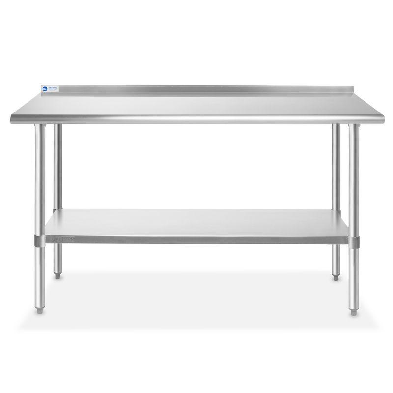 24" W x 60" L Stainless Steel Work Table with Backsplash & Undershelf