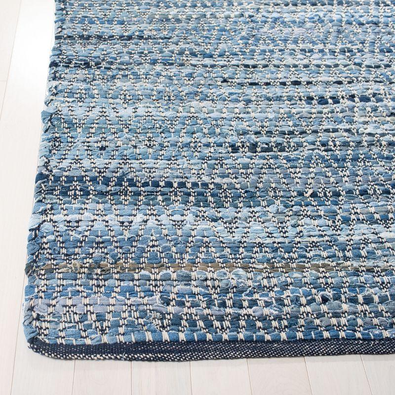 Coastal Charm Blue Cotton 8' x 10' Hand-Woven Area Rug