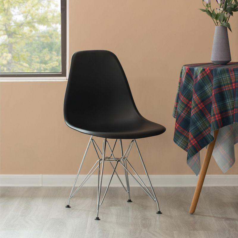 ErgoFlex Matte Black Polypropylene Mid-Century Side Chair, Set of 4