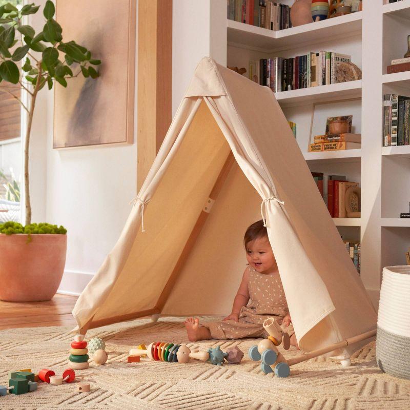 Lalo White Wood and Canvas Toddler Play Tent